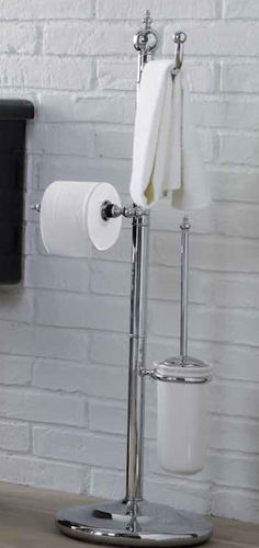 Landhaus Toilettenbürste mit Toilettenpapier und Handtuchhalter bodenstehend