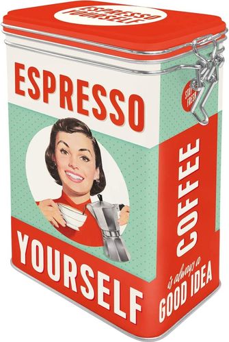 Espresso Vintage Blechdose 7,50 x 11 x 17,50 cm